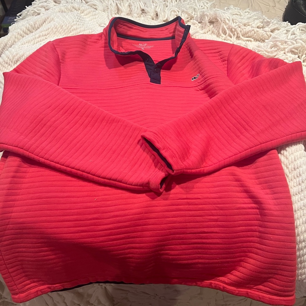 Vineyard Vines coral quater zip XL